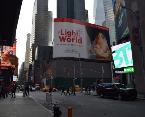 Bonneville Communications 2328911 BC22 M-159 11.27.17 (1) (Large) Light the World Billboard 2017, Times Square, New York City (120'x75' 9,375 sq ft)